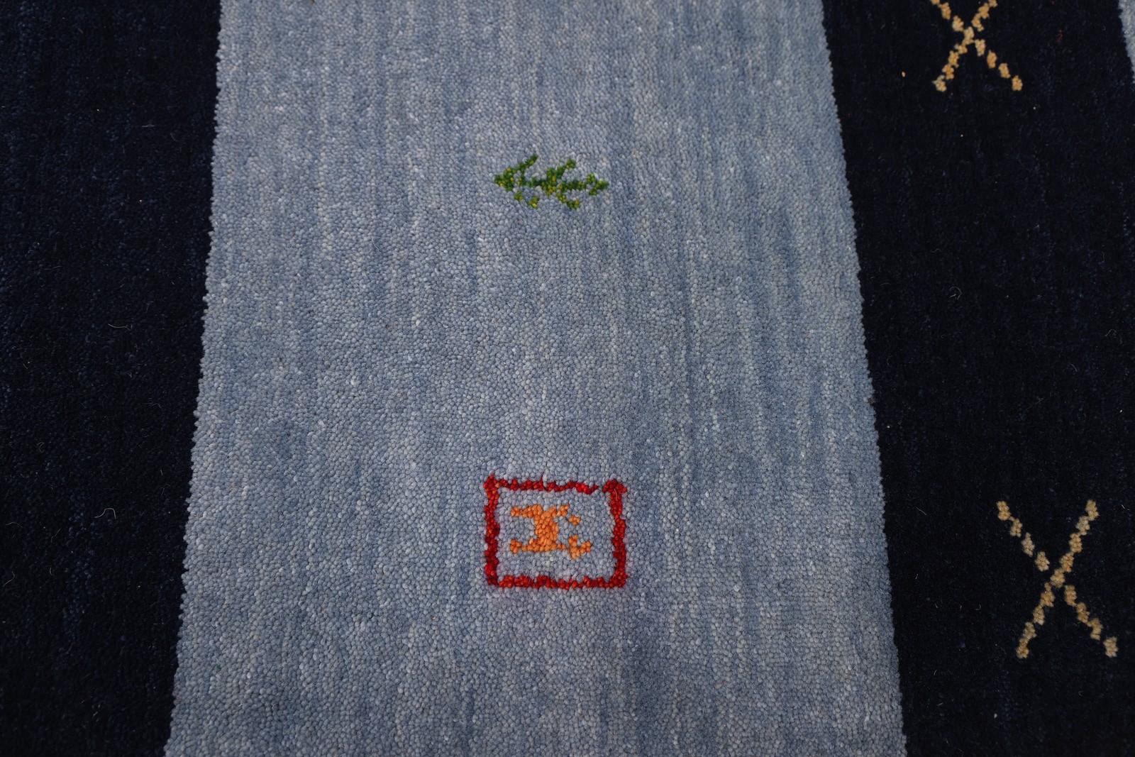 Traditional Dark Navy, Grey Hand loomed Oriental Carpet 6’9″ x 9’9″ Area Rug