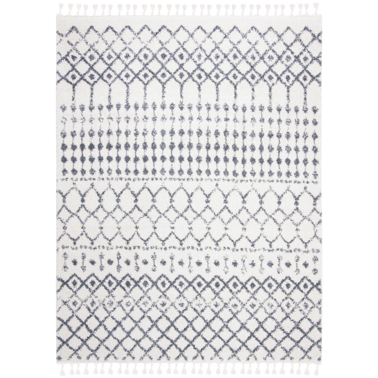 SAFAVIEH Berber Shag BFG540A Cream / Dark Grey Rug