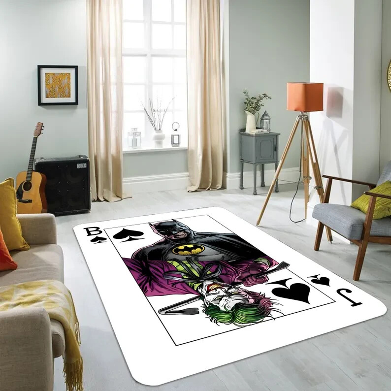 Superhero Rug – Batman & Joker Decor, Movie Poster Rug, Cinema Gift, Living Room