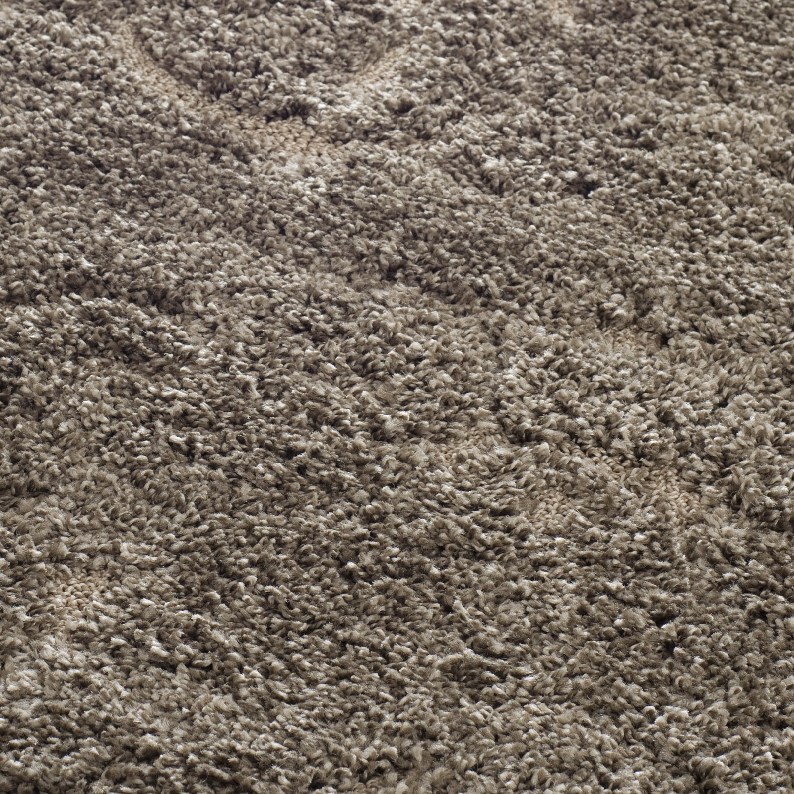 Safavieh Florida Shag Collection Area Rug – 53 X 76 Smoke Beige Damask Design