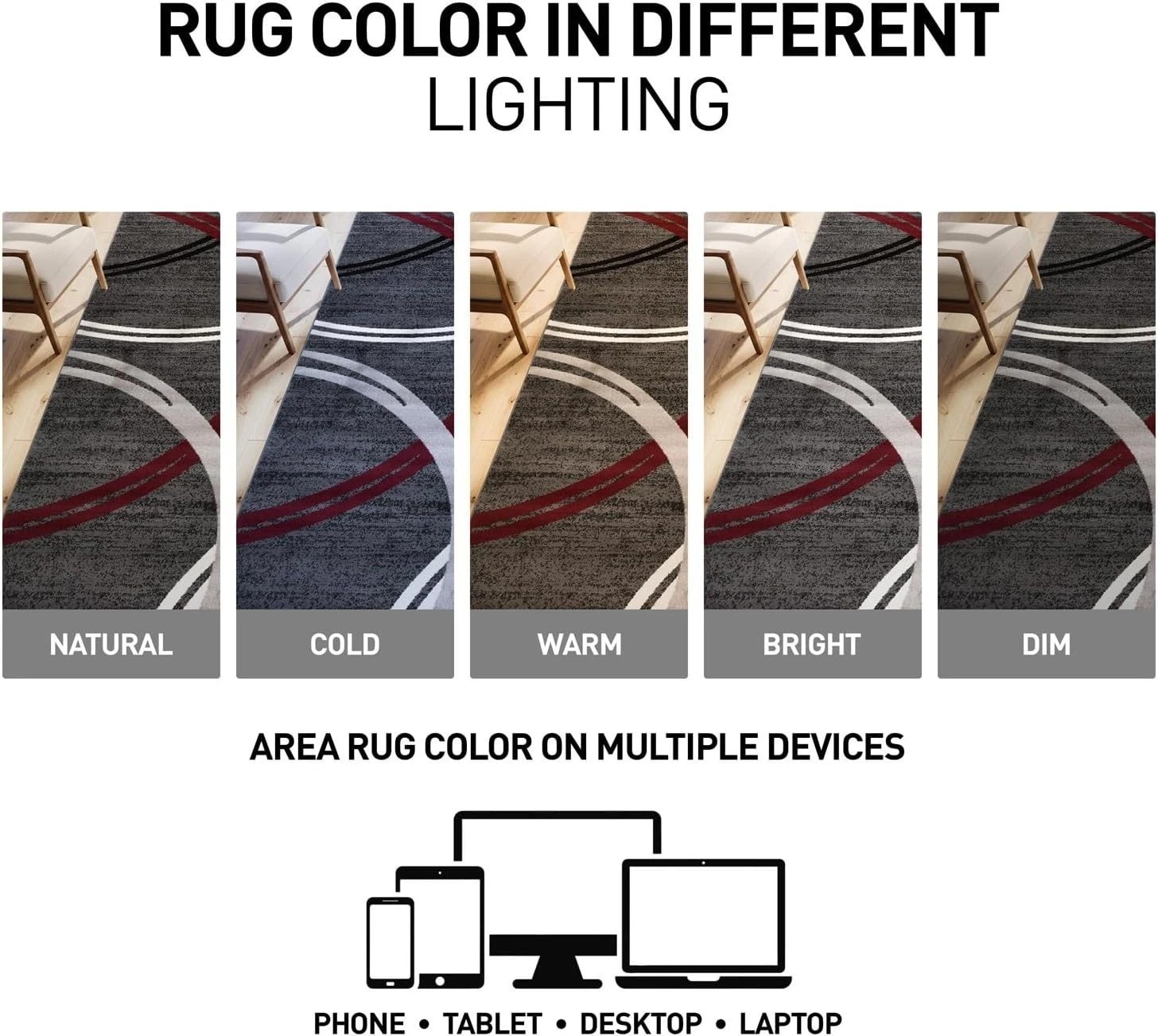Modern 6’6″ Round Non-Shedding Area Rug – Bold Design for Stylish Interiors
