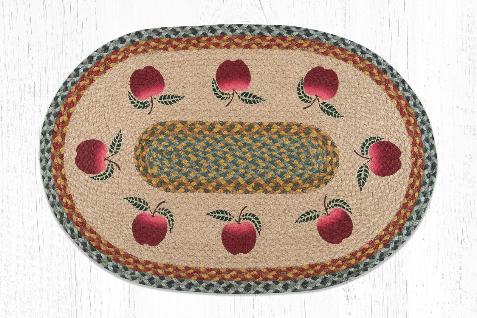Earth Rugs OP-42 Apples Oval Patch 20″ x 30″