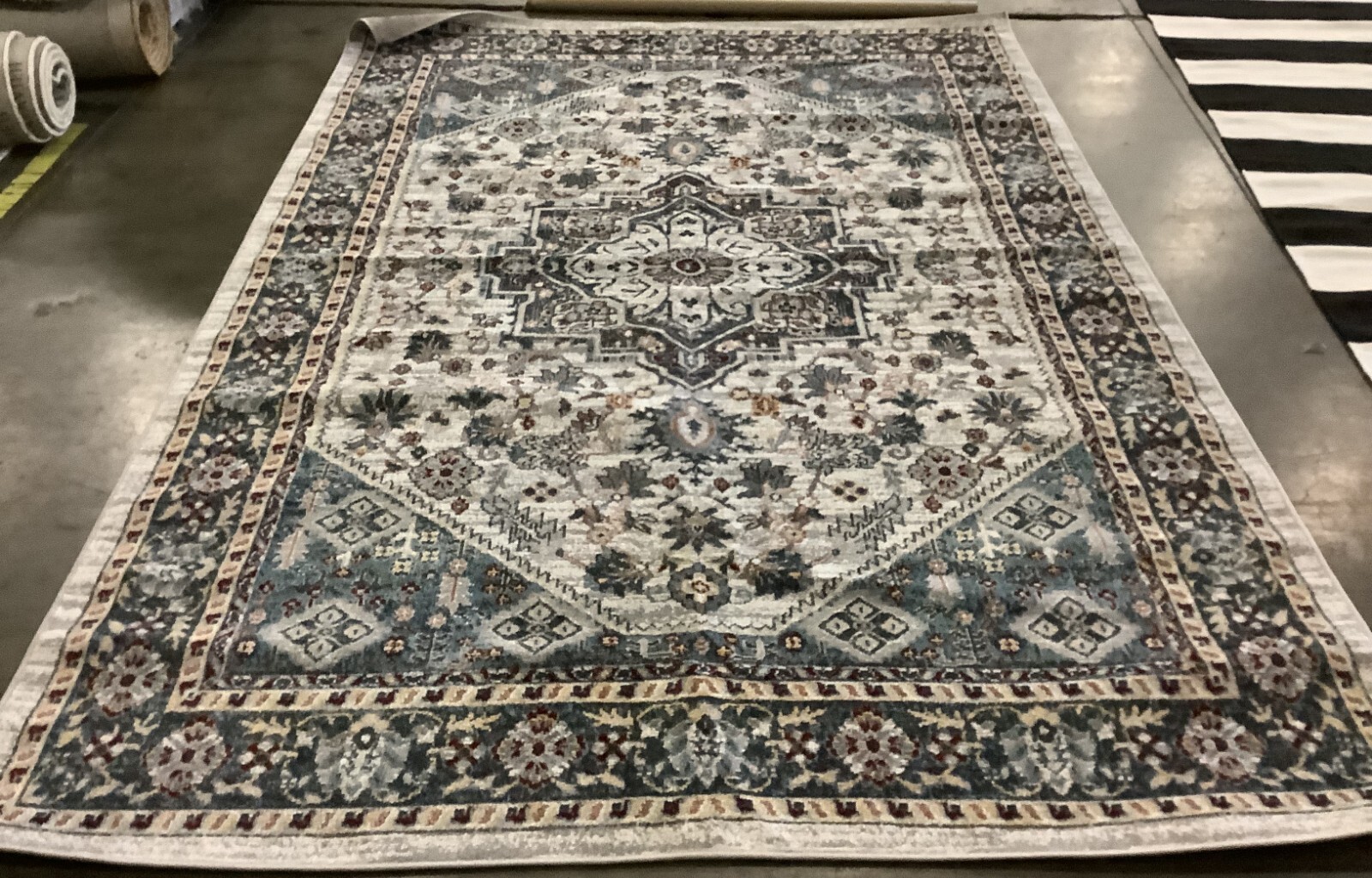 BLUE / GREY 5′-3″ x 7′-6″ Flaw in Rug, Reduced Price 1172676662 BAY110M-5