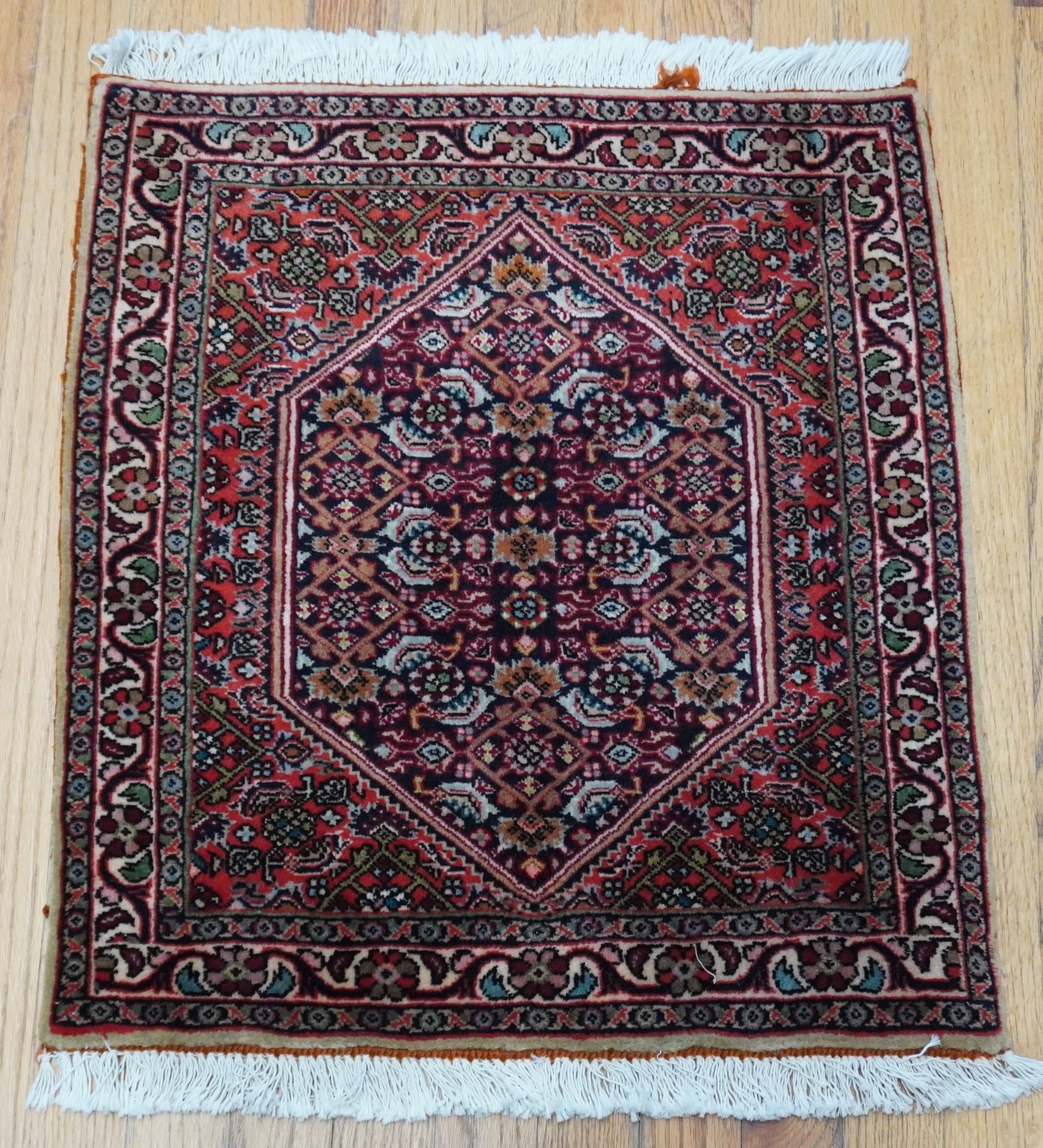 1’9″ x 2′ Lovely Bijarr Hand Knotted Wool Heratii/Fish Oriental Rug Excellent