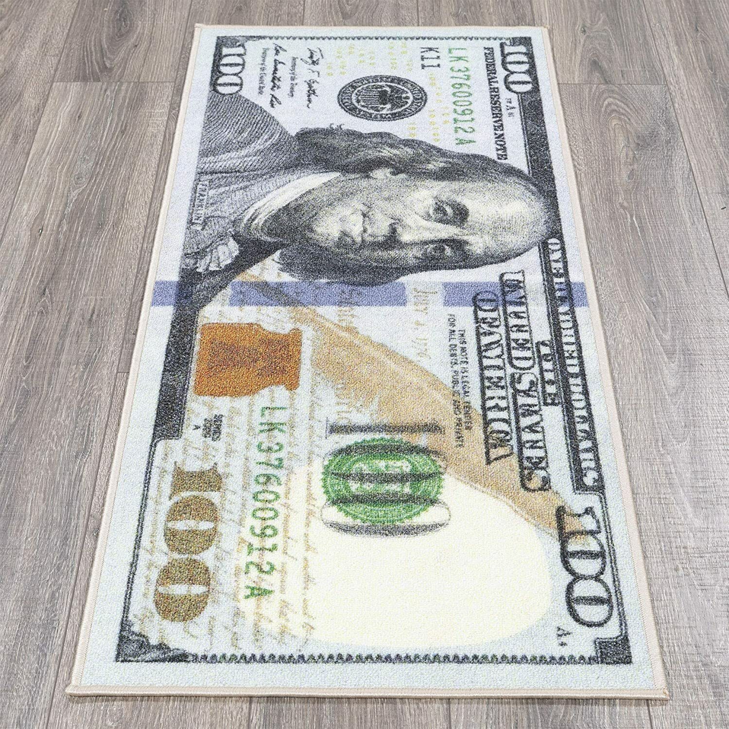 Money Runner Rug 100 Dollar Bill 22″ x 53″ Non Slip Home Floor Decor Carpet