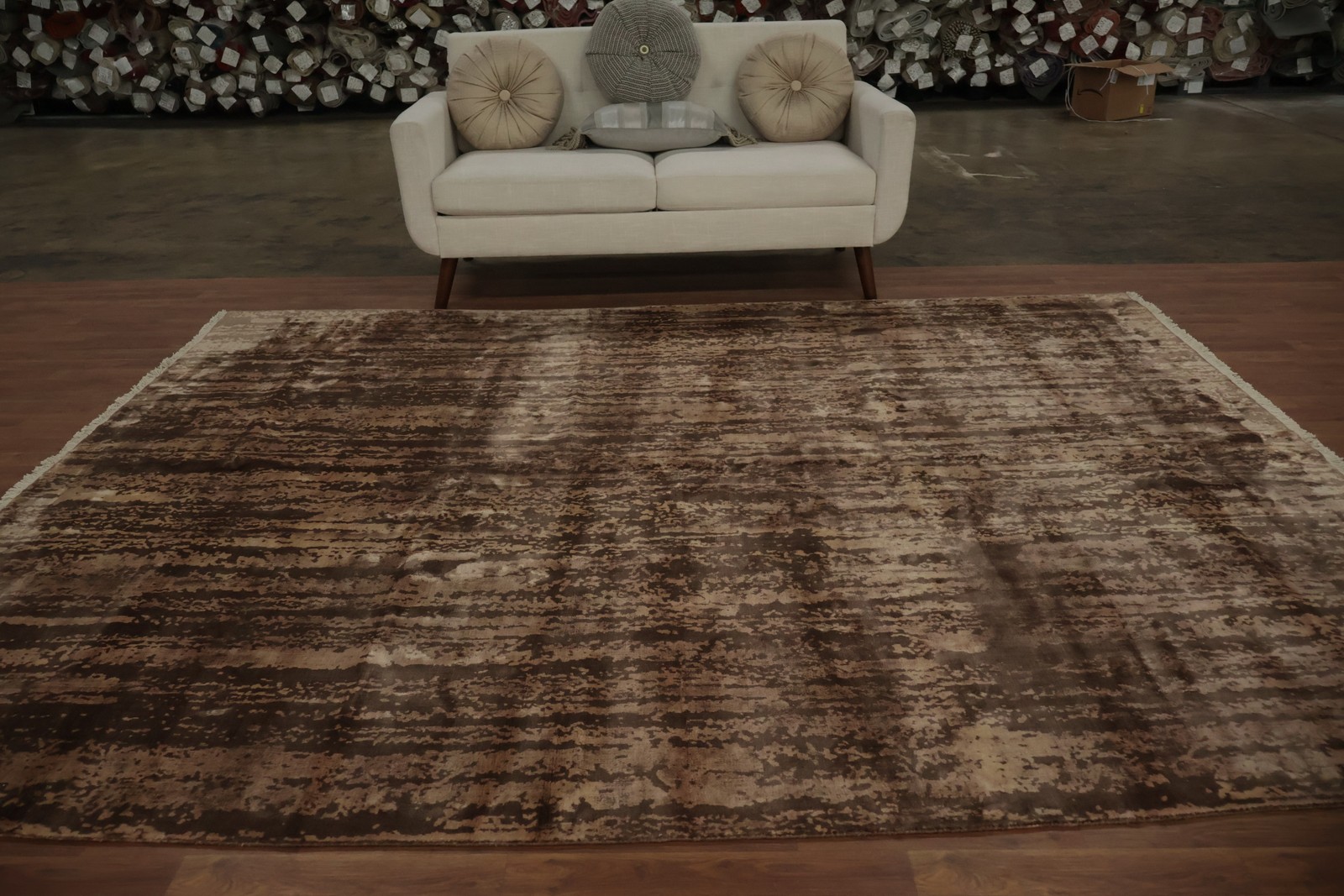 Contemporary Abstract Handmade Area Rug 8×10 Room Size Modern Wool Carpet