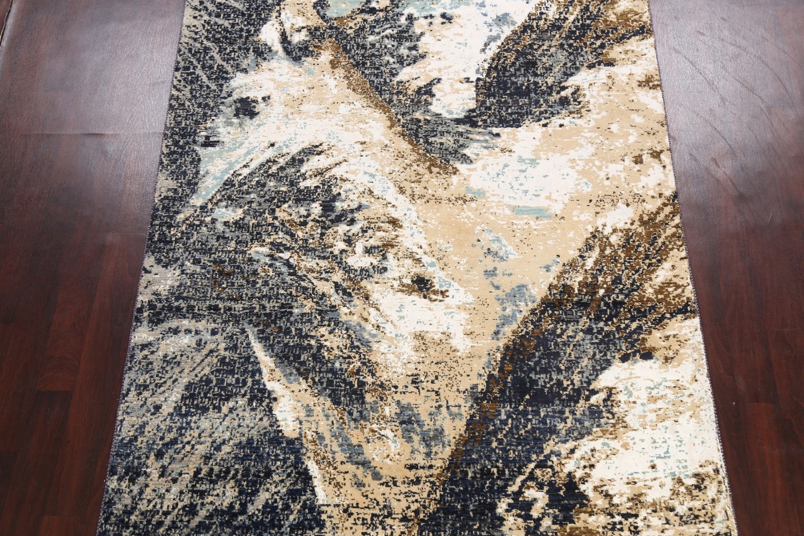 Wool/ Silk Vibrant Hand-knotted Living Room Rug 6×9 ft Modern Style