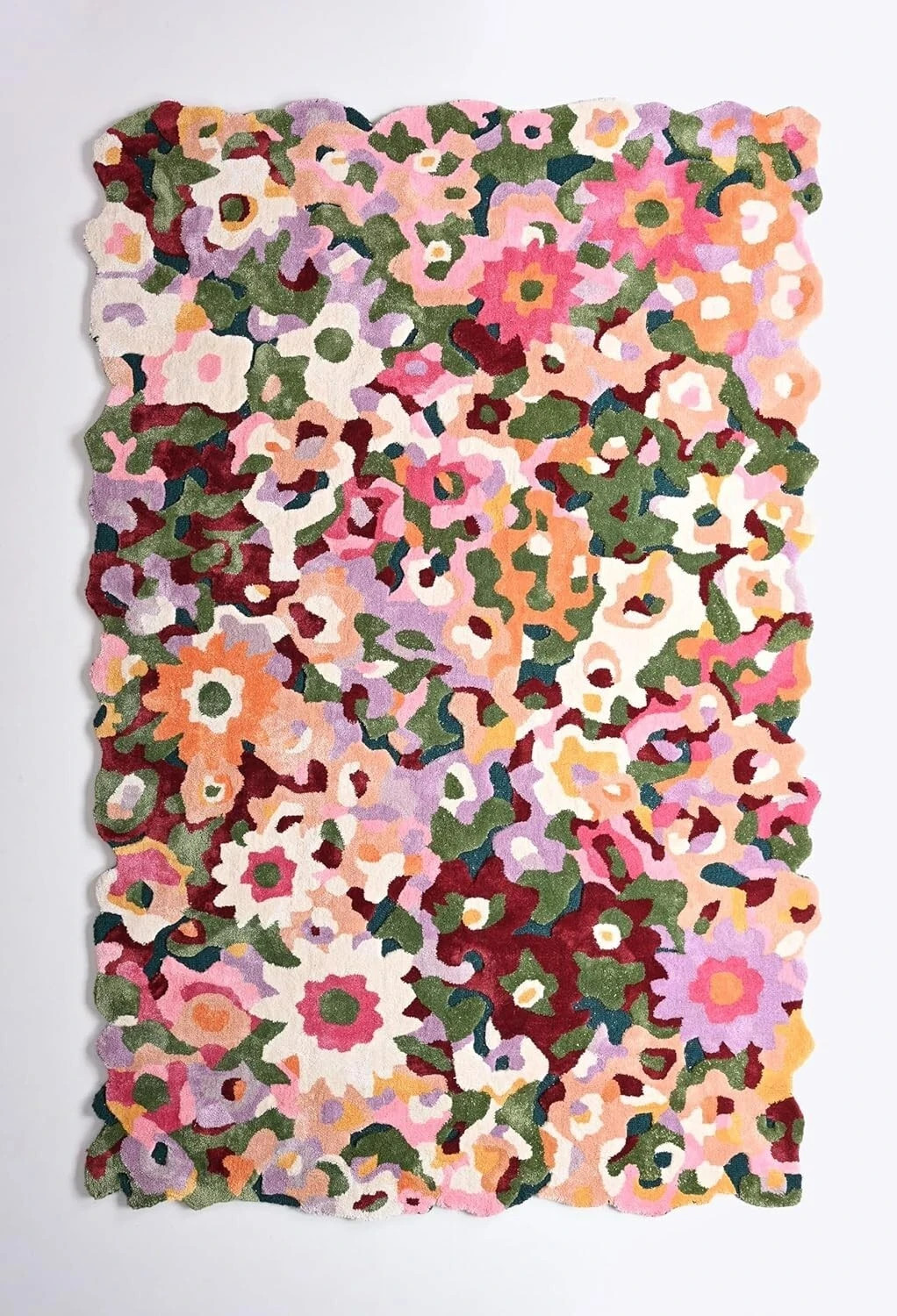 Handmade Colorful Floral Silk & Wool Area Rug – Spring Garden