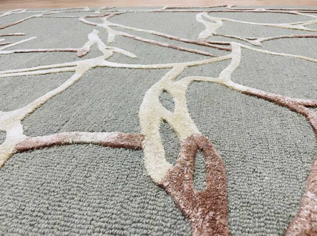 Gray Hand Tufted Modern Designer Carpet 100% Woolen Carpet Customized Area Rug