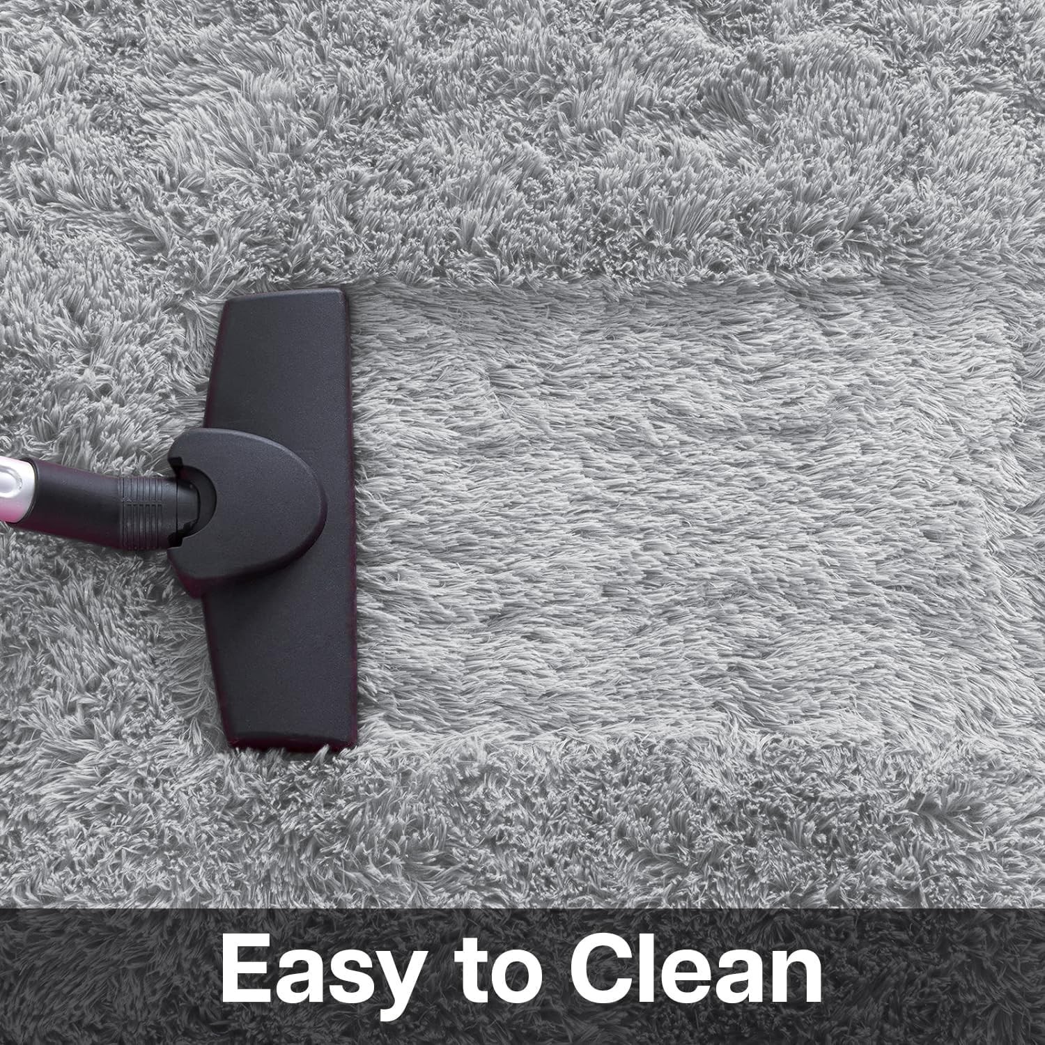 3×5 Area Rugs for Living Room Bedroom Machine Washable Soft Fluffy Shag Grey