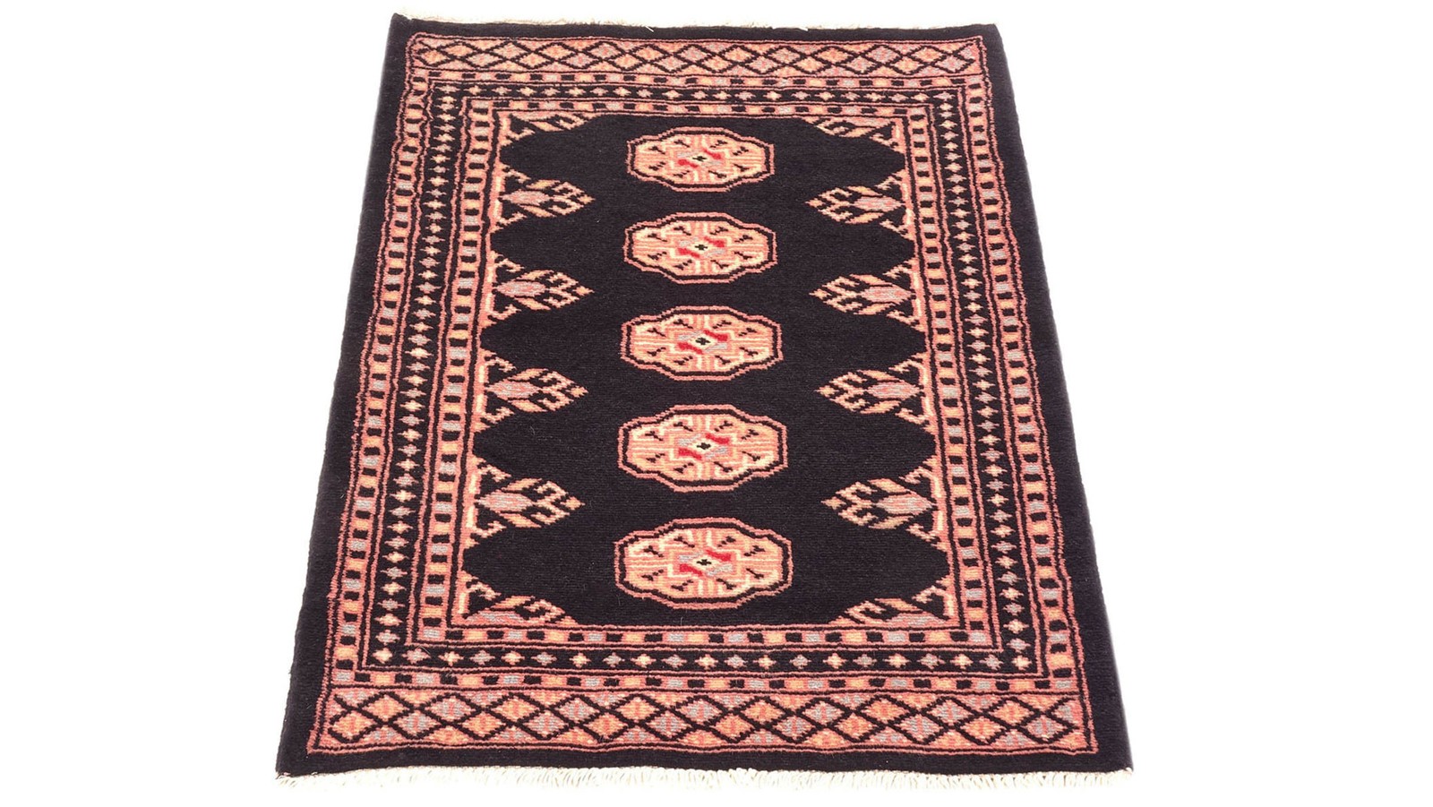 Pakistan Bukhara Carpet 60×90 Hand-knotted Black Geometric Orient