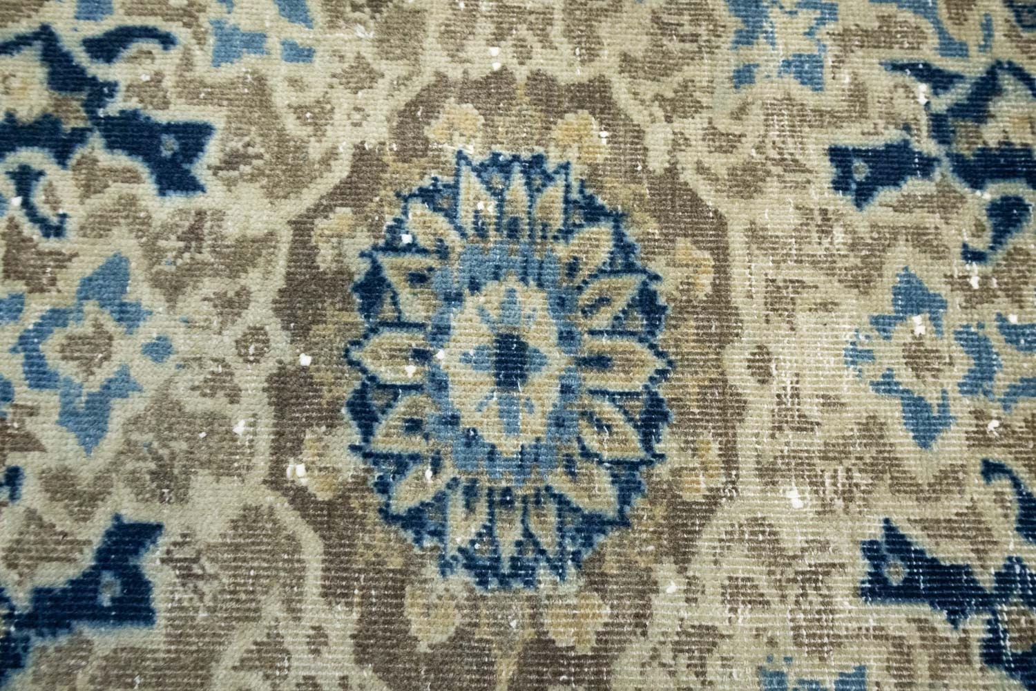 Semi-Antique Floral Oriental Wool Rug Handmade Distressed Carpet 8’2×10’5 Ft