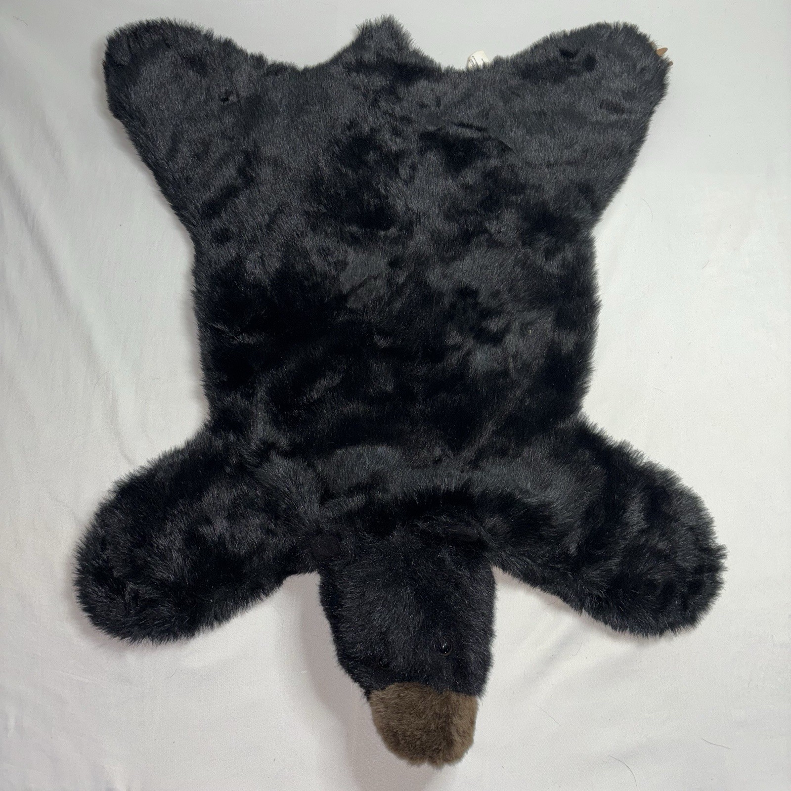 Carstens Black Bear Faux Fur Rug Pelt Kids Play Mat Small