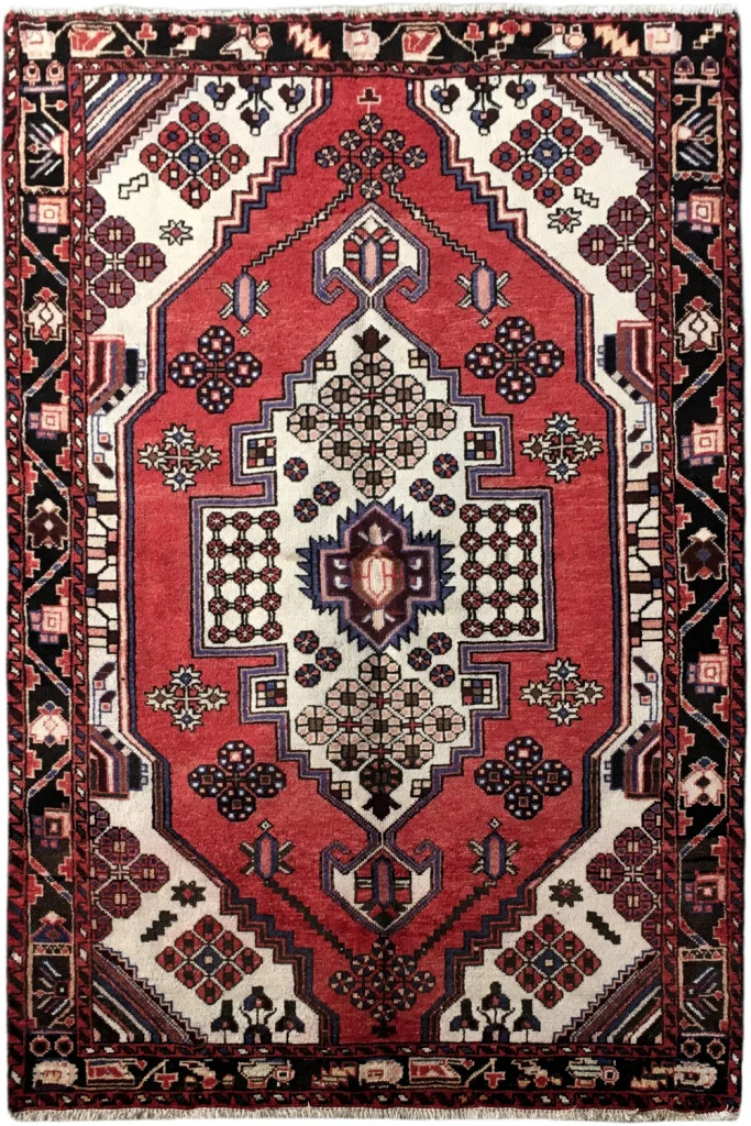 4.5 x 6.7 Red Perrsian Hamadan Rug 82107