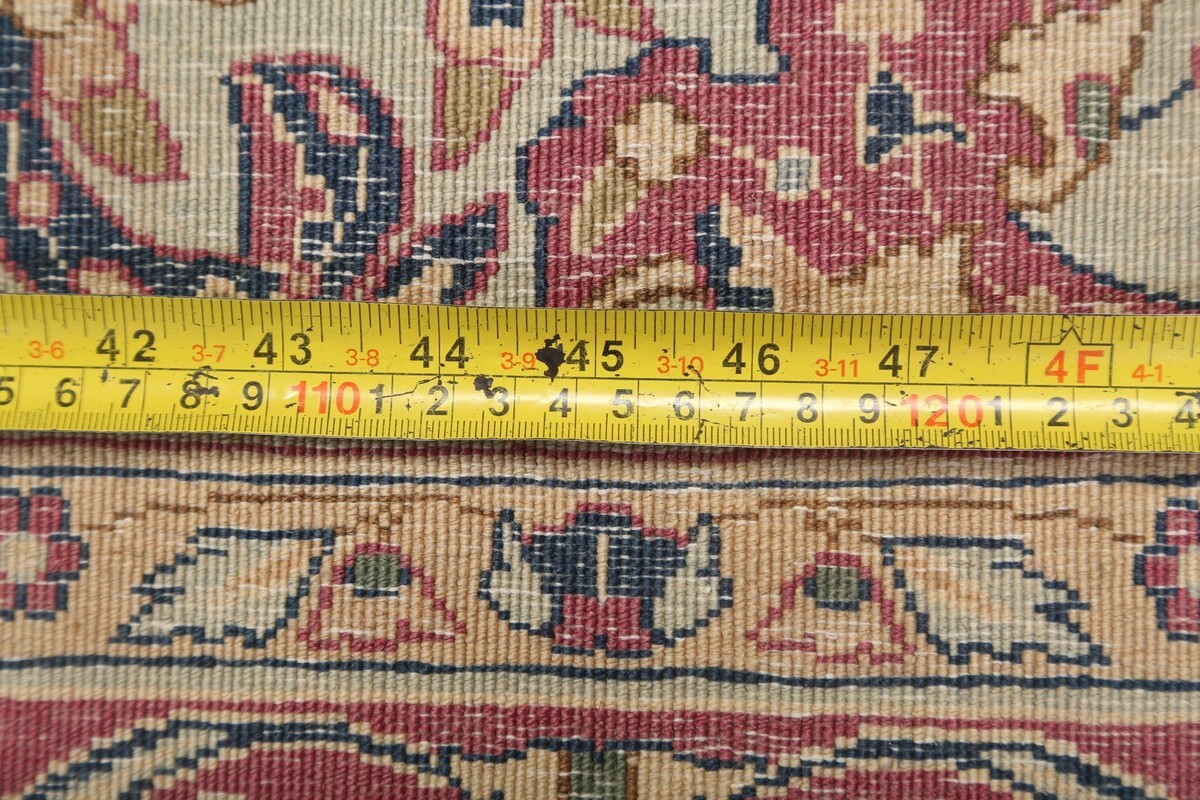 Antique Floral Kirman Ivory Wool Handmade Palace Size Rug Area Carpet 12×16