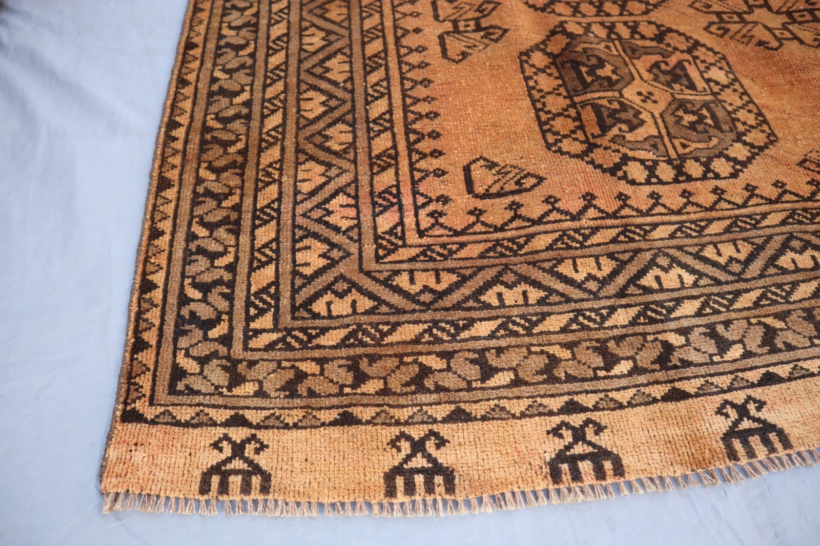 6’10×9’2 ft- Antique Turkmen Ersari Distressed Rug, Living Room Rug, Bedroom Rug