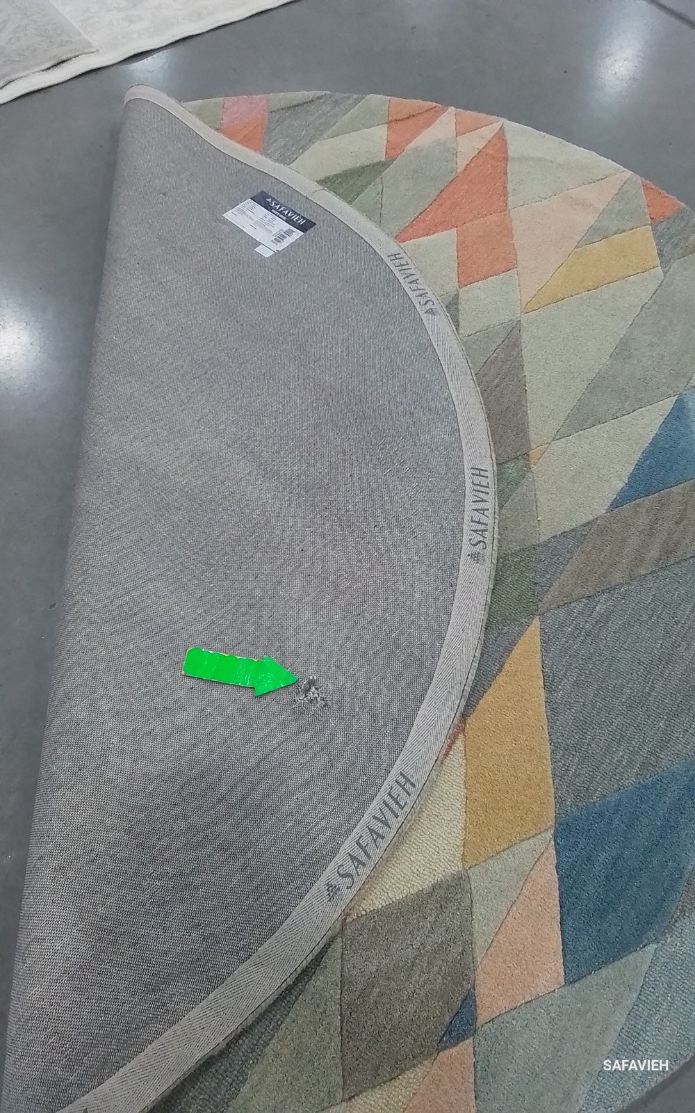 GREY / BLUSH 7′-0″ x 7′-0″ Hole in Rug, Reduced Price 1172801172 RD454F-7R