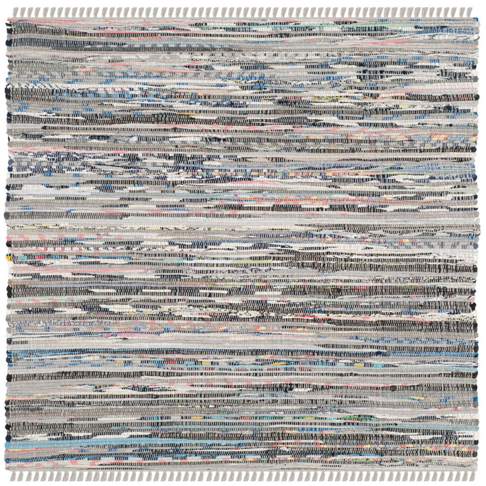 Stylish Striped Soft Cotton Feel Grey Area Rug Home Decor Carpet Runner 2′ X 3′