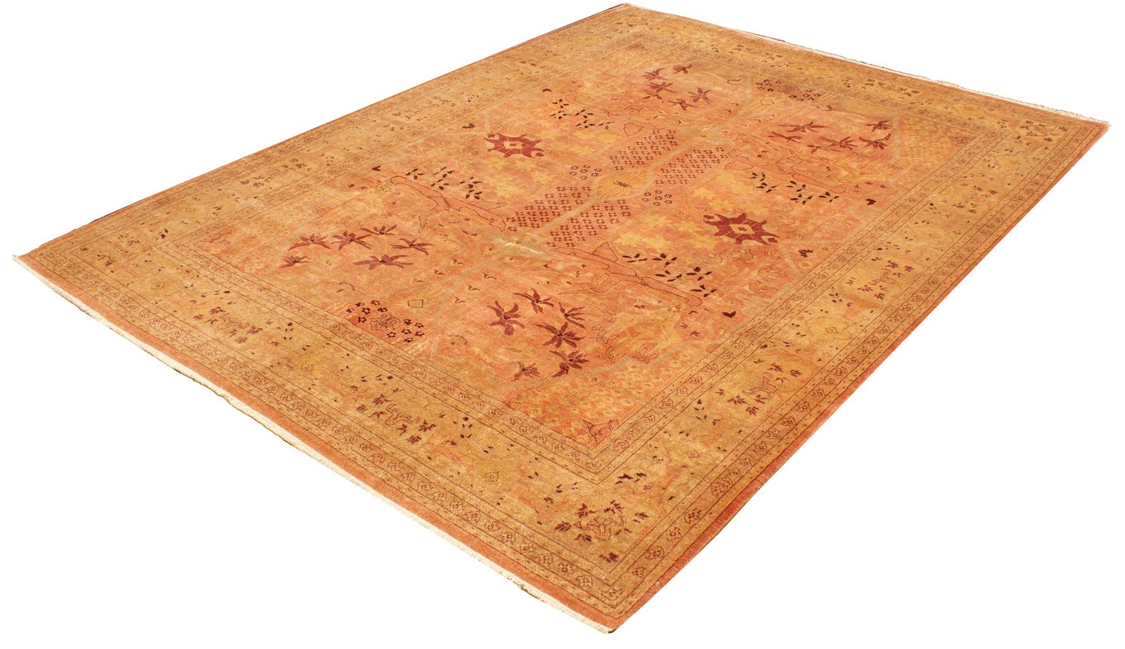 Traditional Copper Hand-knotted Area Rug 9’3″ x 12’5″ Oriental Wool Carpet