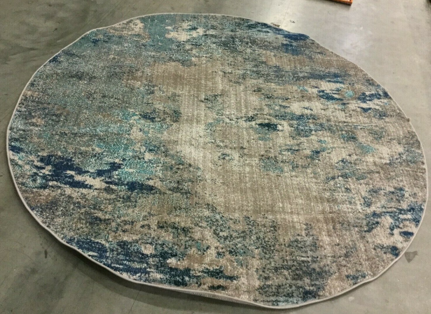 BLUE 6′-7″ X 6′-7″ Round Damaged Binding Rug, Reduce price 1172643974 MAD440M-7R