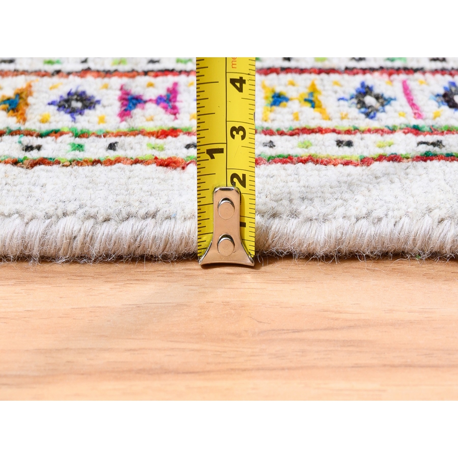 9’10” x 14′ Colorful Wool And Sari Silk Saroogh Hand Knotted Rug R62309