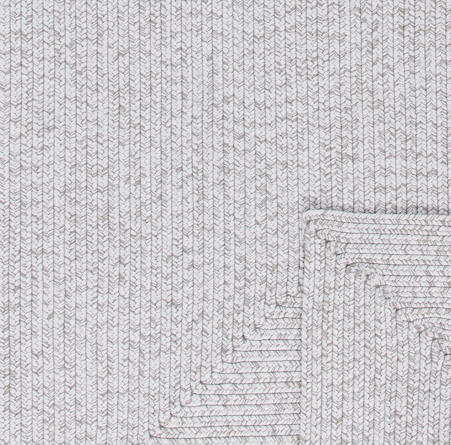 Handmade Reversible Outdoor Braided Runner Rug – 2’3″ x 14′, Silver & Grey