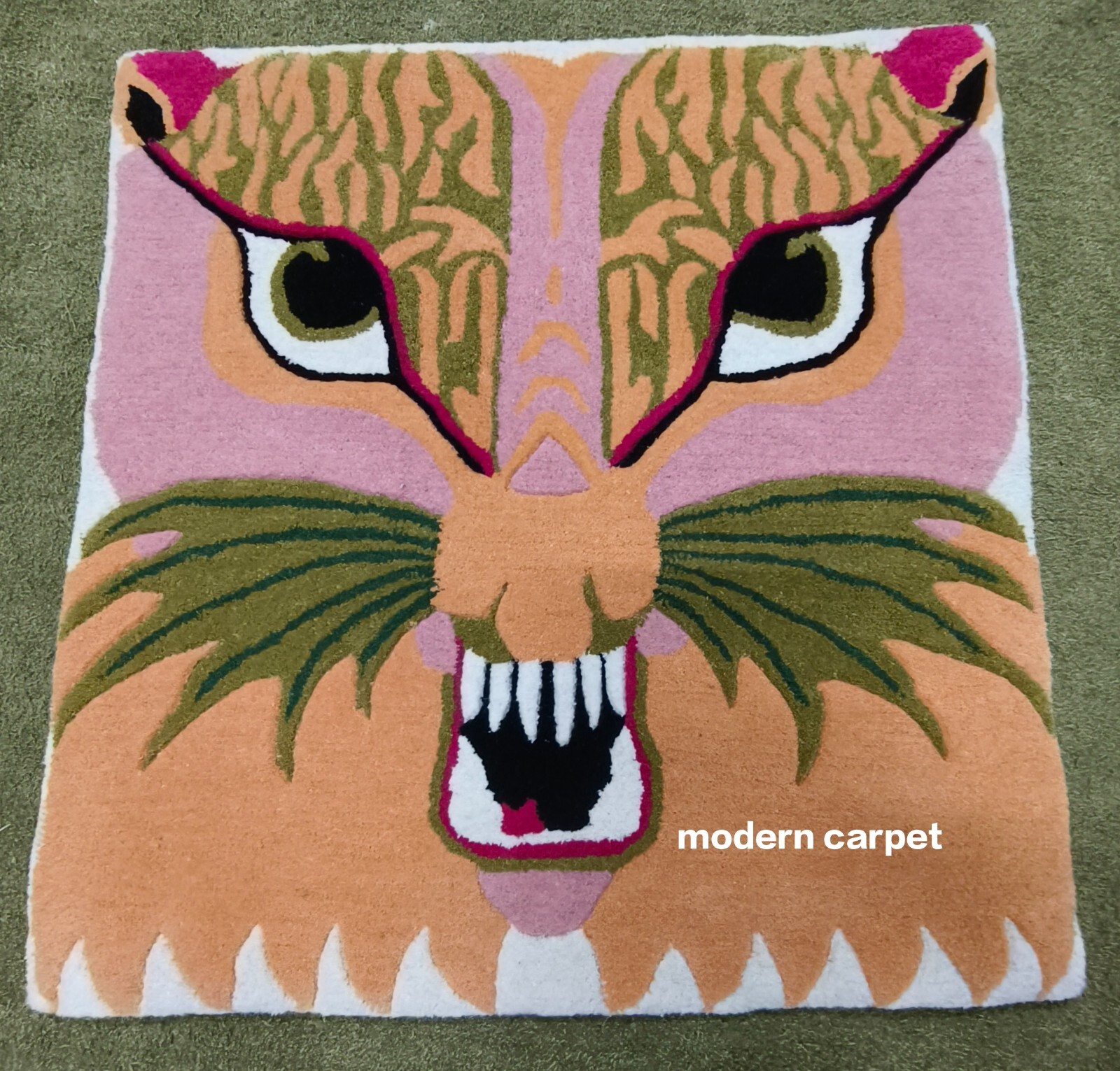 Face Rugs 3×3 Feet Handmade 100% Woolen Hand Tufted For Home Decoration