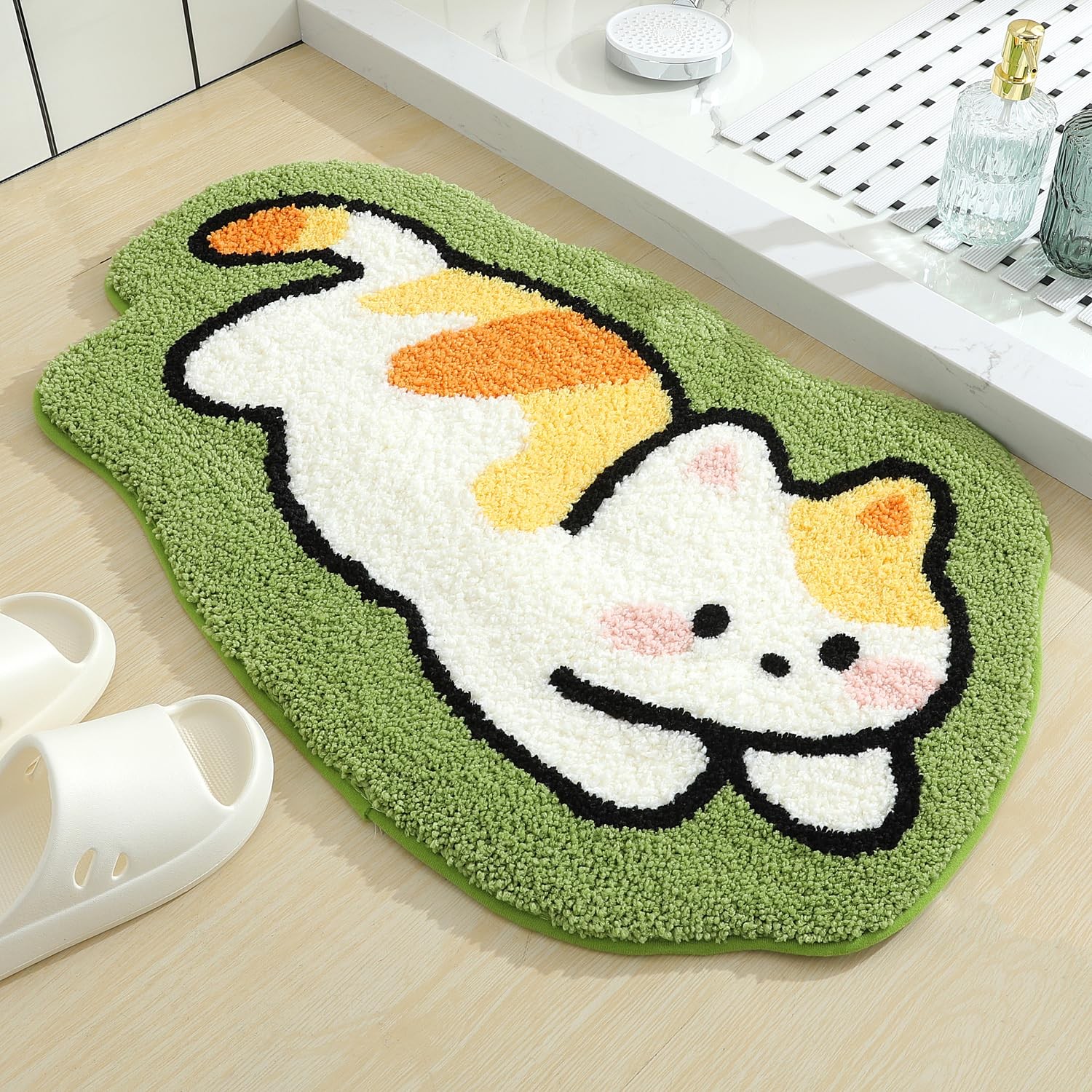 Cute Animal Bath Mat Extra Soft Absorbent Bath Rug Non-Slip Comfortable Bathr…