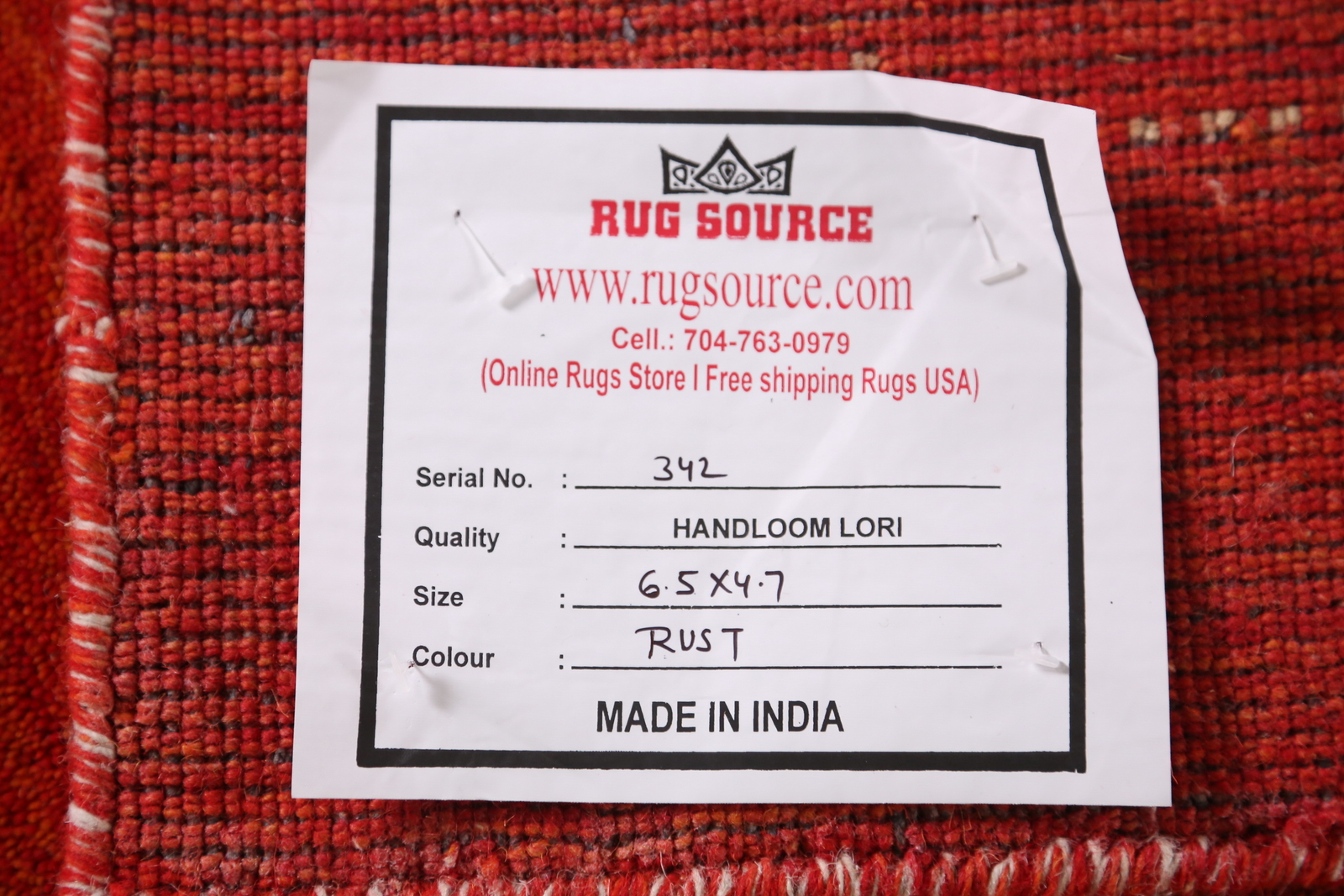 Oriental Gabbeh Rug Rust Color Handmade Wool 5×6 ft. for Bedroom