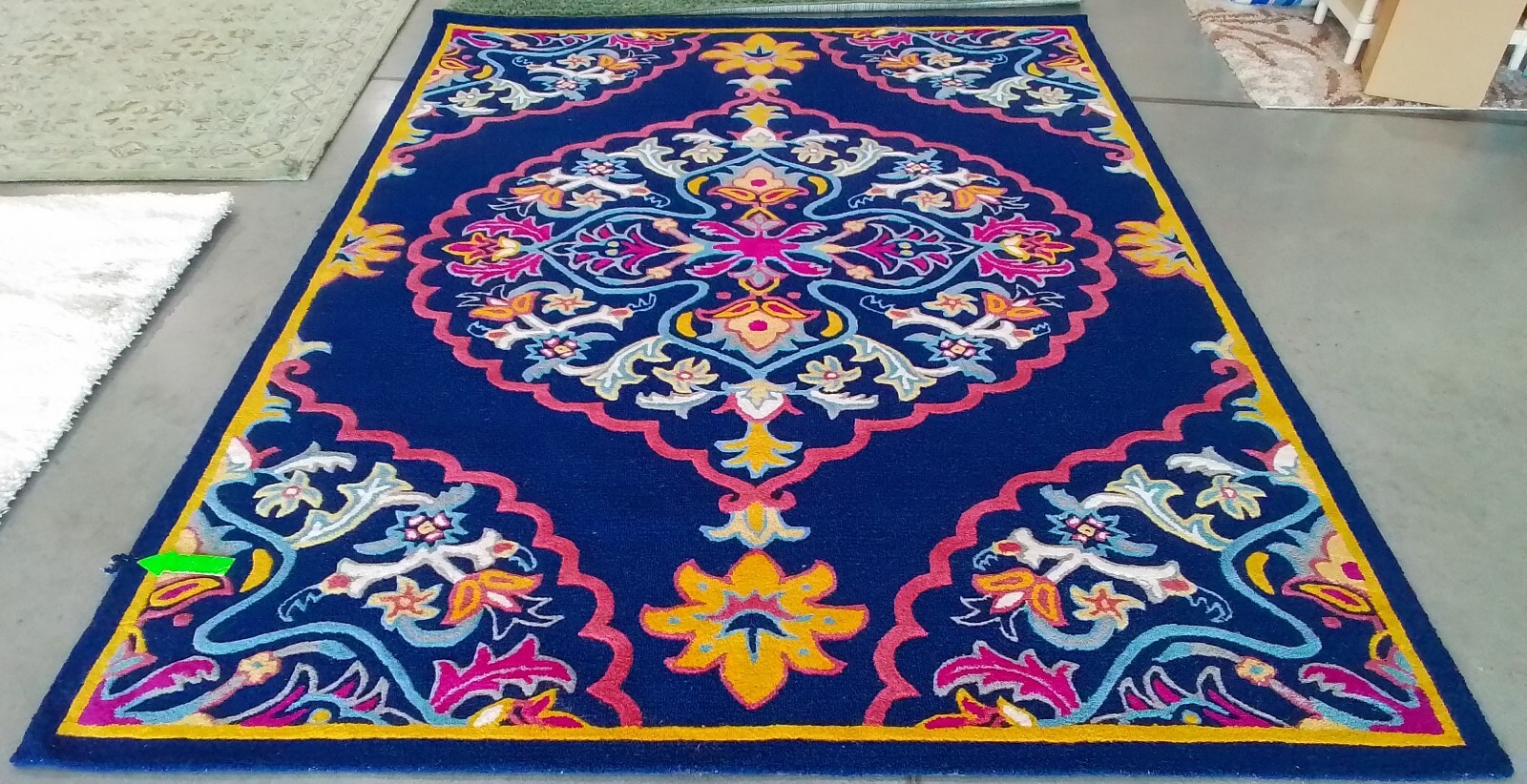 NAVY BLUE MULTI 8′-0″ x 10′-0″ Back Stain Rug Reduced Price 1172776064 BLG605C-8