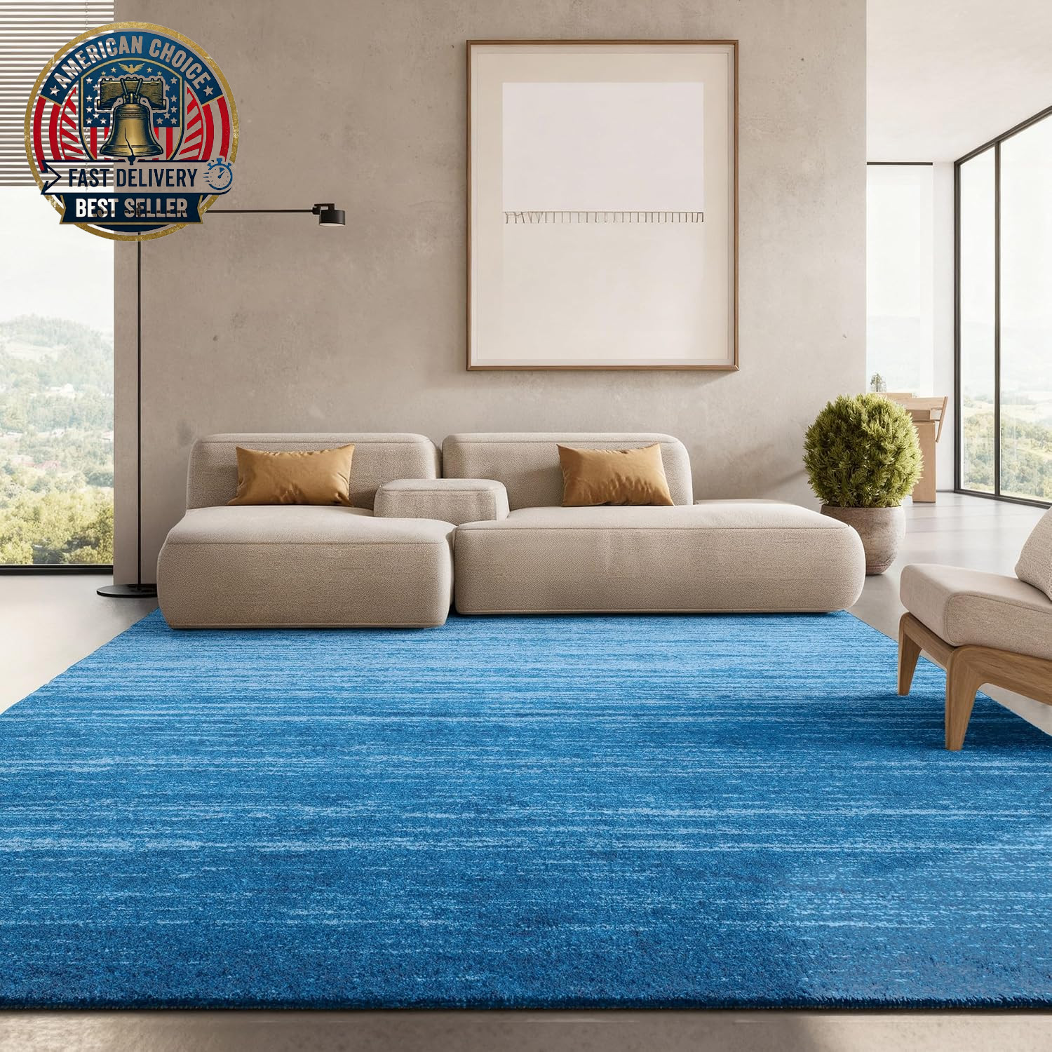 SAFAVIEH Area Rug 8X10 – Adirondack Collection – Large – Light Blue & Dark Blue,