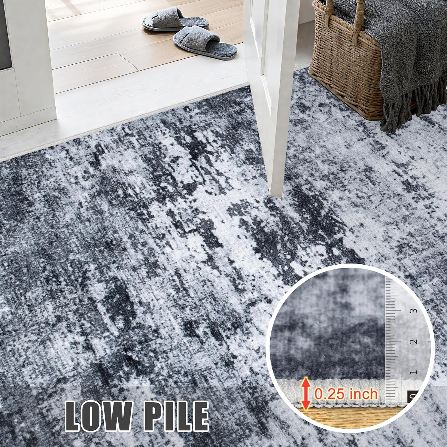 5X7 Area Rug Living Room Rug: Washable Modern Abstract Soft Thin Rug Indoor Floo