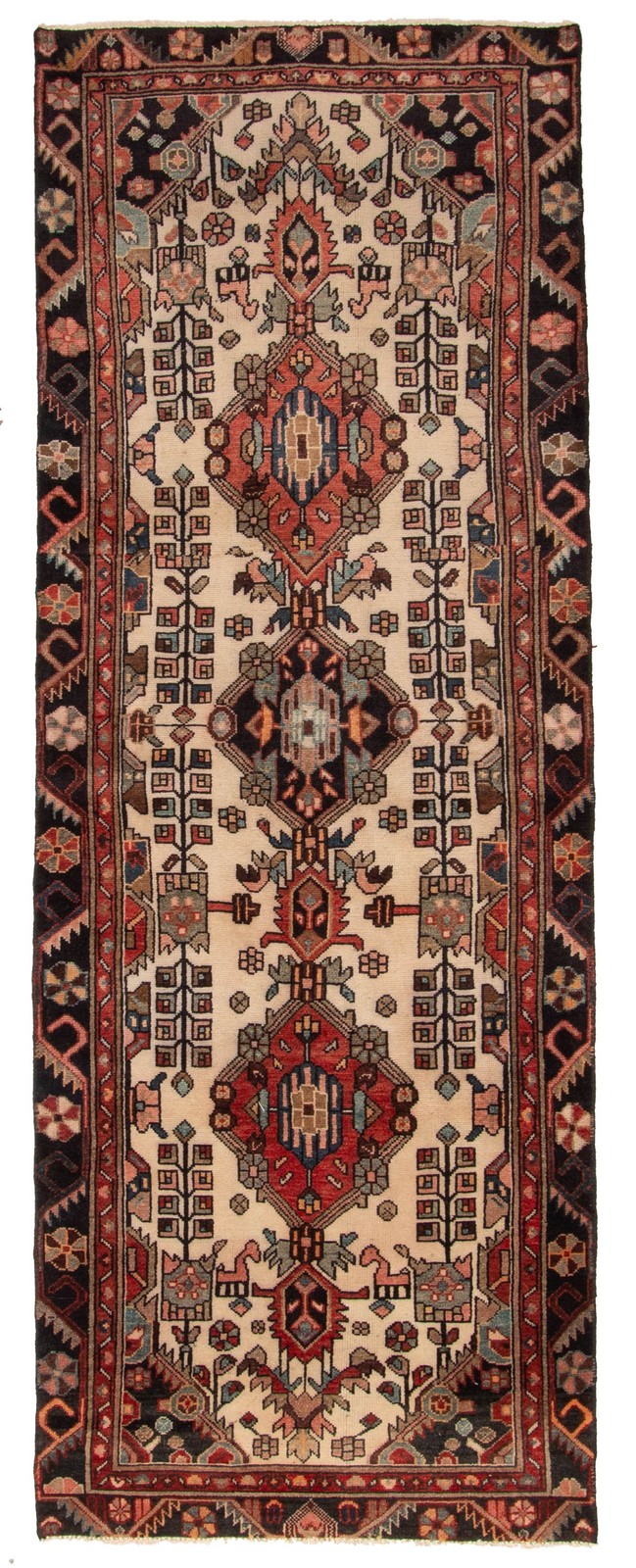 3’3″ x 9’1″ Vintage Hand-knotted Runner Rug Traditional Oriental Wool Carpet