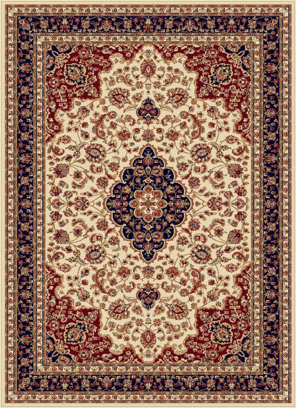 9×12 Sensation Ivory Bordered Medallion 4782 Area Rug – Approx 8′ 9″ x 12′ 3″