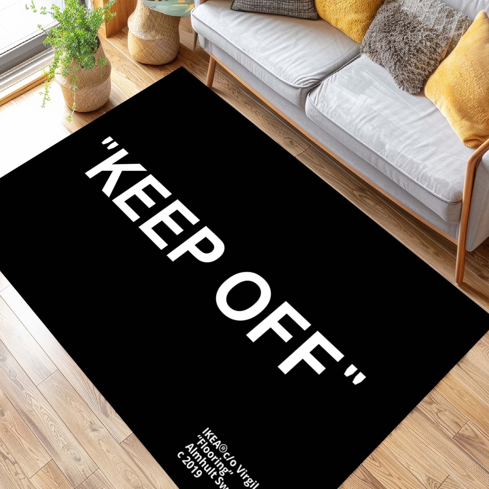 Keep Off Rug, Home Decor Designer Rug, Modern Typography Rug, Contemporary Rug