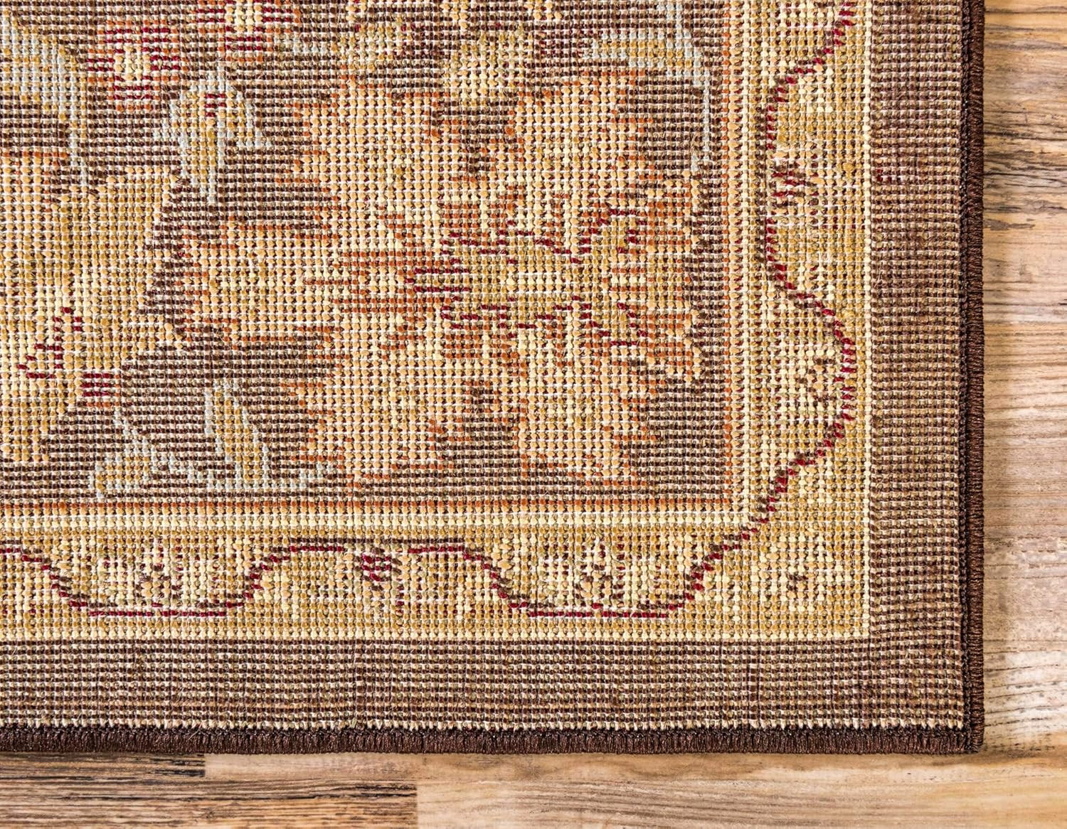 Elegant Ivory/Brown Traditional Oriental Area Rug 9′ x 12′ Rectangular