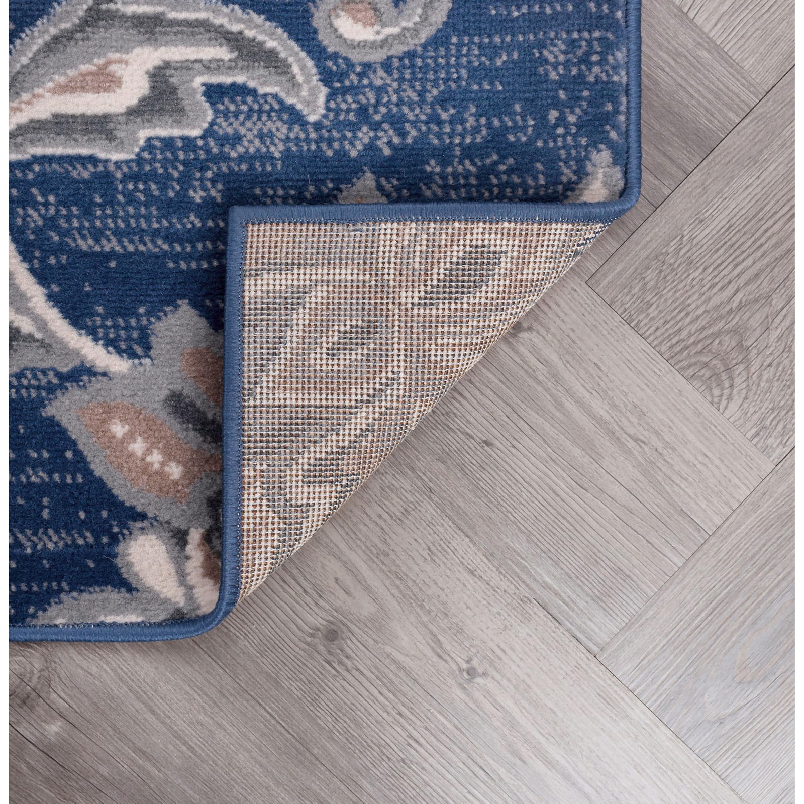 Tayse Navy Modern Large 8Ft Round Indoor Area Rugs For Living Room Dining Room
