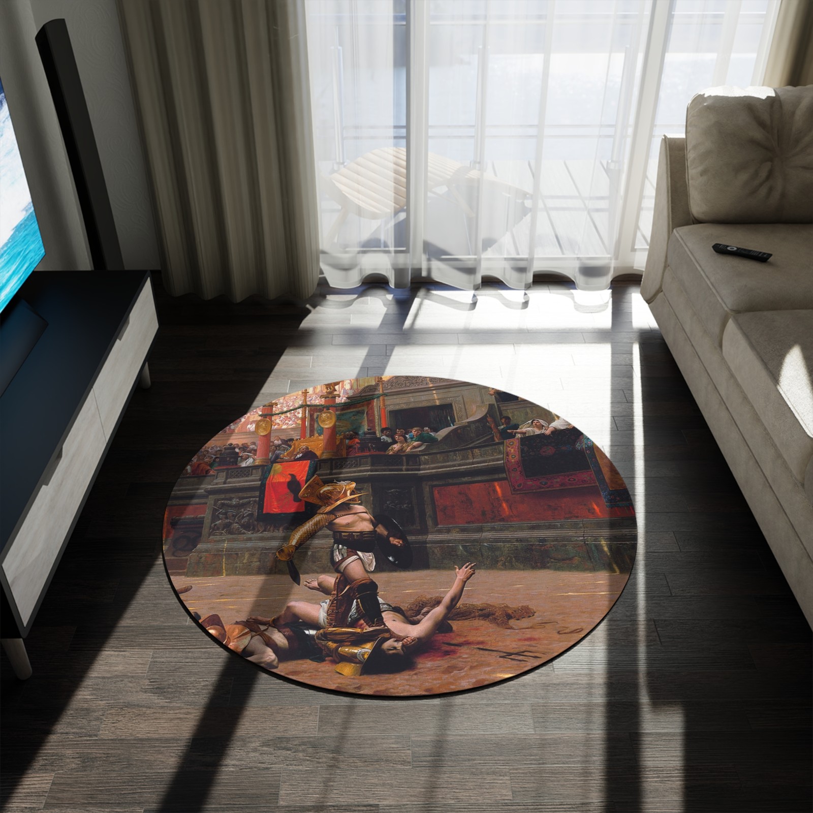 Pollice Verso, 1872 Gladiator Painting Area Rug – 60in Diameter Round Rug