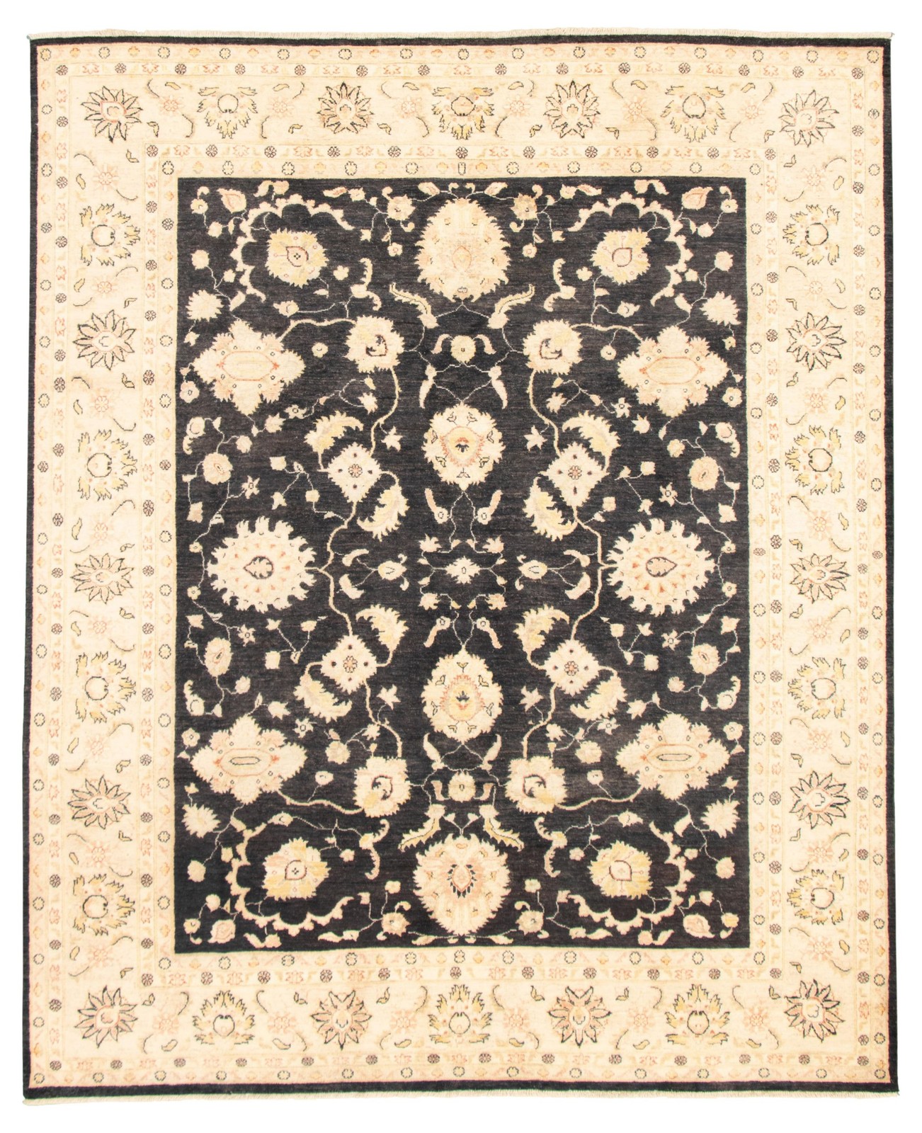 Traditional Dark Navy Hand-knotted Area Rug 8’2″ x 9’10” Oriental Wool Carpet