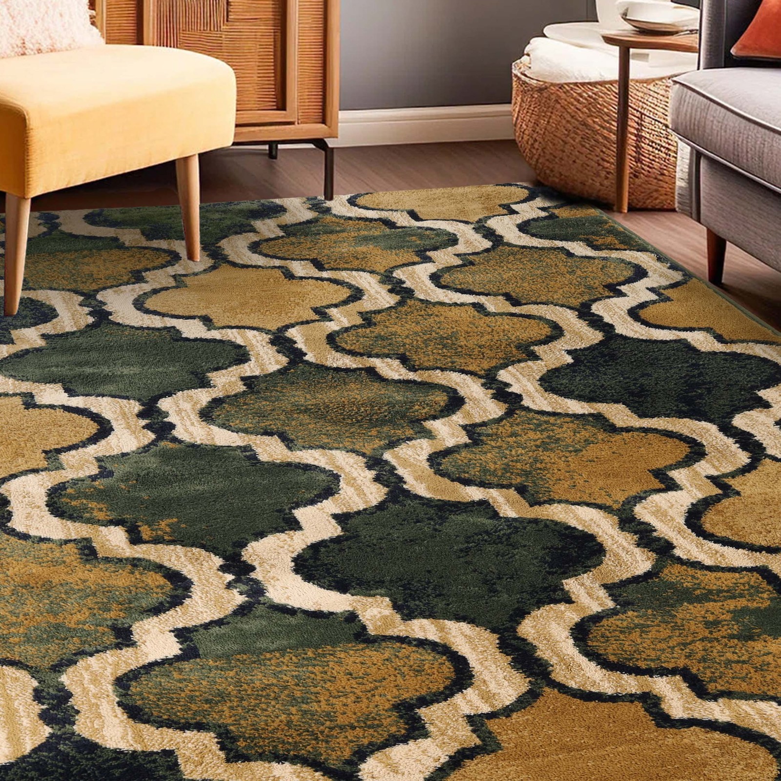 Viking Geometric Trellis Modern Anti Static Colorfast Moth Proof Indoor Area Rug