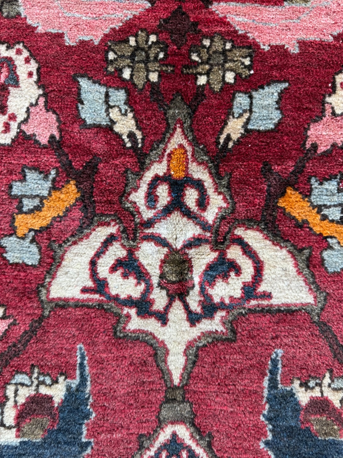 Vintage Fabulous Hand Knotted Oriental Isfahaan Wool Rug Carpet Floor Area