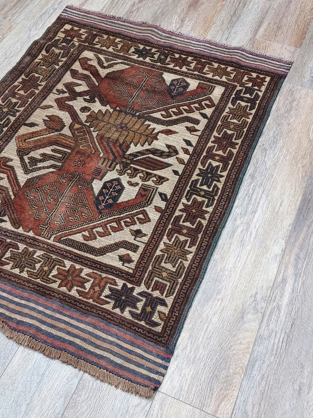 Turkish HandMade Bohemian Royal Geometric Design,Turkish Rug 3×4.5 Ft