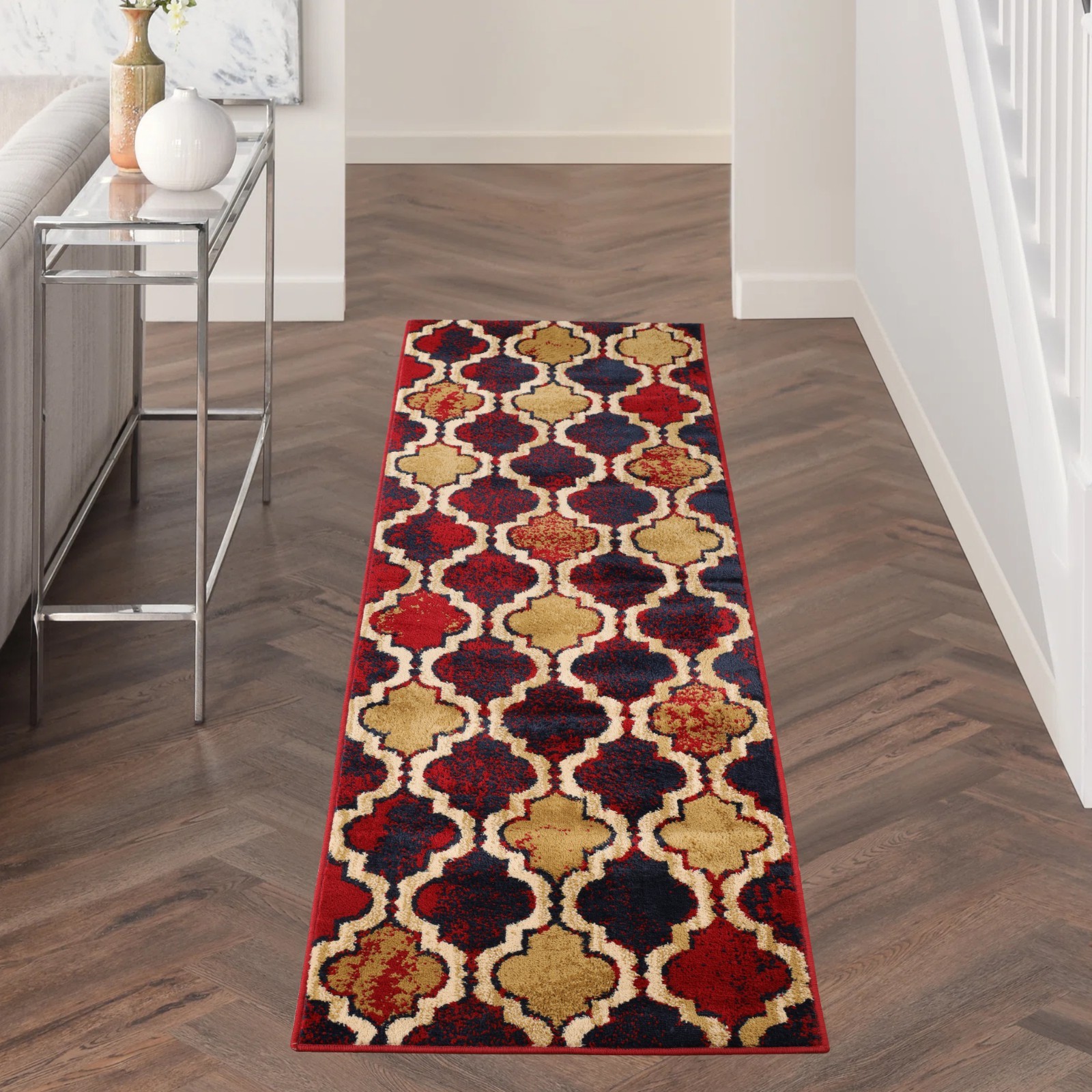 Viking Geometric Trellis Modern Anti Static Colorfast Moth Proof Indoor Area Rug