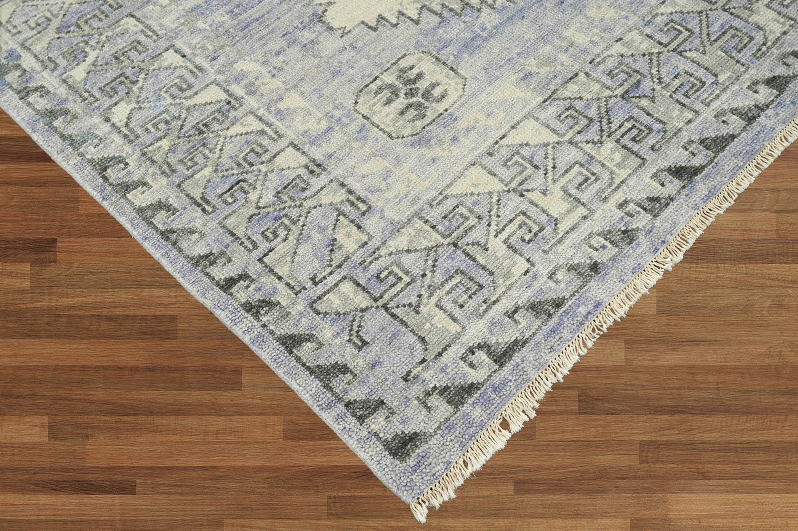 6’6”x9’7” Gray Hand Knotted Traditional Oushak Wool Area Rug