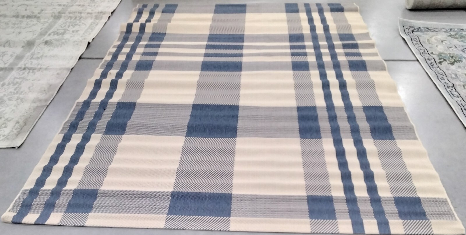 BEIGE / BLUE 6′-7″ X 9′-6″ Back Stain Rug, Reduced Price 1172755818 CY6201-233-6