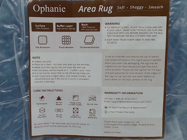 Ophanie Large Plush Shaggy Area Rug – Soft, Non-Slip, 6′ X 9′ Blue