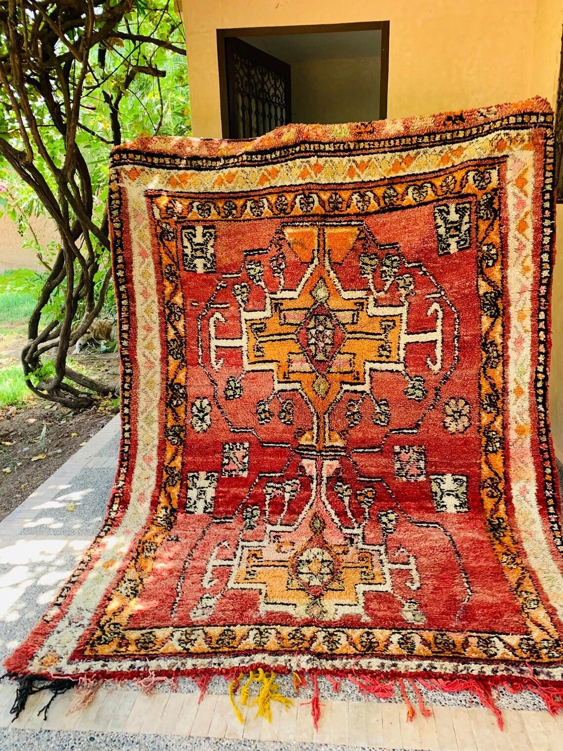 Colorful Moroccan vintage Rug, 6/8 feet Contemporary Berber Rug, Handmade Rug