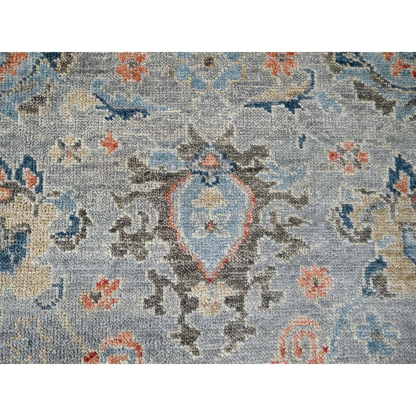 12’x17’9″ Harbor Gray Hand Knotted Supple Oushak Wool Oversized Rug R84491