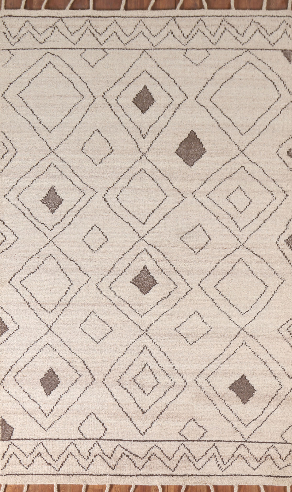 Modern Handmade Luxury Hand-Knotted Moroccan Wool Accent Rugs 5×8 ft