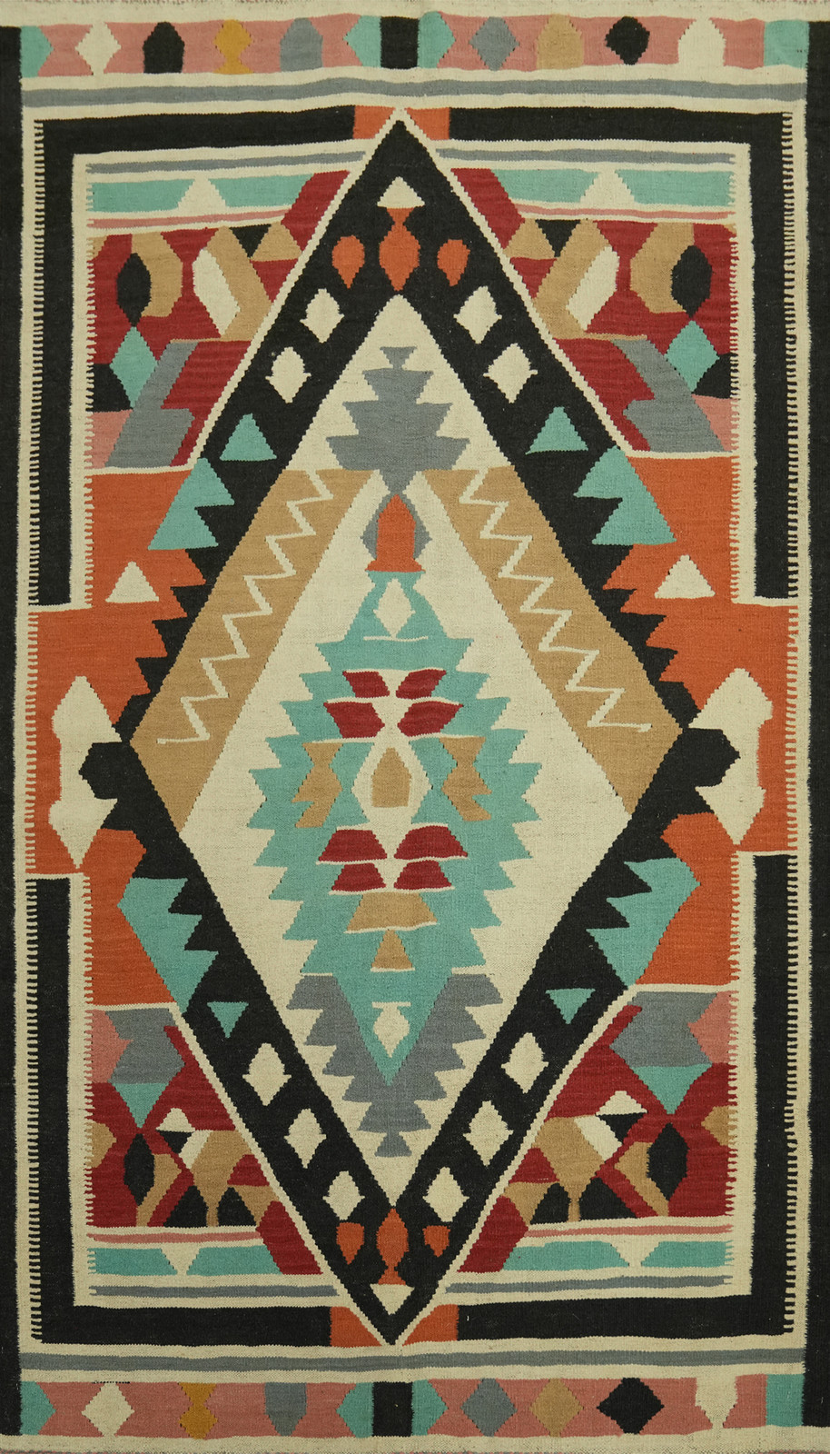 Geometric Kilim Oriental Flat weave Rug Reversible Tribal Traditional Carpet 5×8